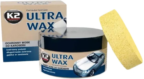 Поліроль восковий для кузова K2 Ultra Wax з губкою 250 г (K073)