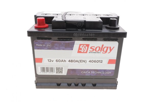 Акумулятор Solgy 12В 60Ah, 480A (EN) L +, 406012