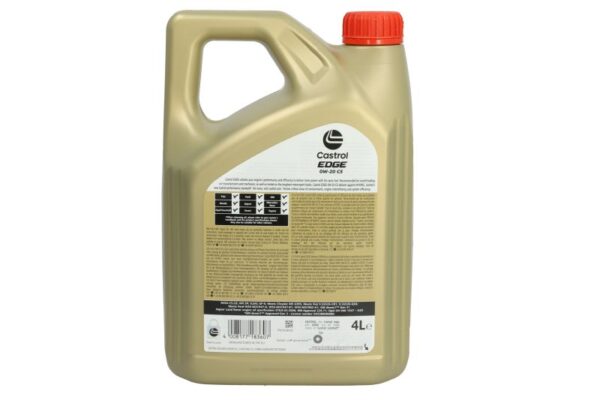 Олива CASTROL EDGE 0W-20 C5 4л – EDGE 0W20 C5 4L