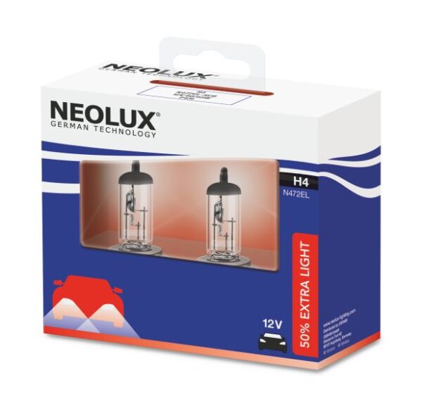 Лампа H4 NEOLUX Extra Light + 50%, NLX472EL-SCB