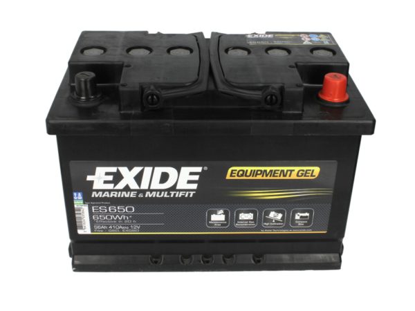 Акумулятор гелевий EXIDE  Marine & Multifit 56Ah 460A 12V R+ ES650