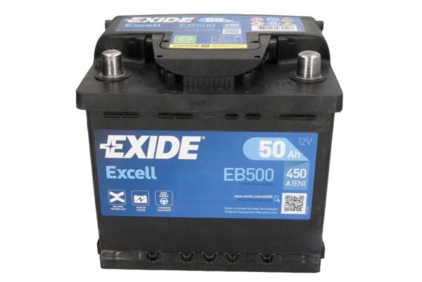 Акумулятор EXIDE Excell 50Ah 450A 12V R+ – EB500