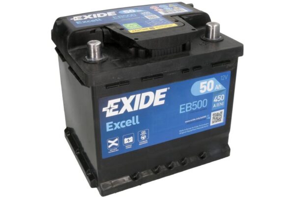 Акумулятор EXIDE Excell 50Ah 450A 12V R+ – EB500