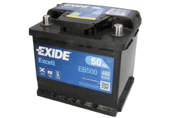 Акумулятор EXIDE Excell 50Ah 450A 12V R+ – EB500