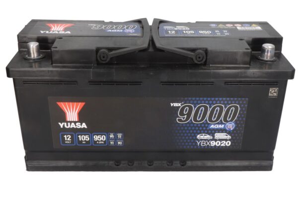 Акумулятор YUASA AGM Start Stop Plus, 105Ah, 950A, 12V – YBX9020