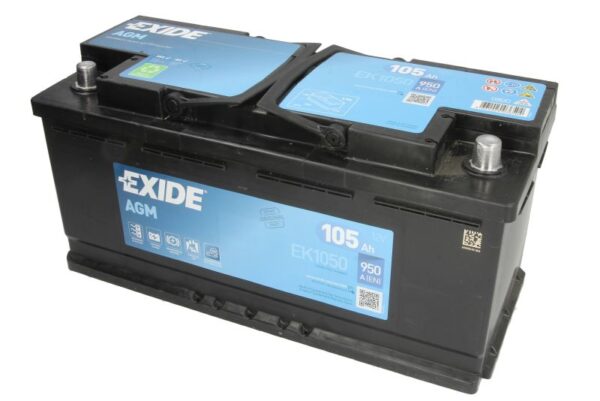 Акумулятор EXIDE Start-Stop AGM, R+, 105Ah, 950A (EN), 12V – EK1050