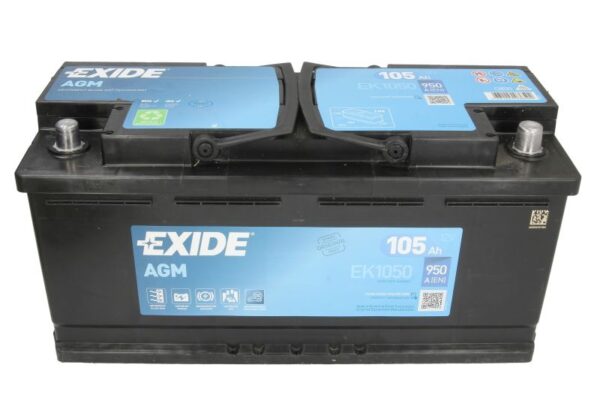 Акумулятор EXIDE Start-Stop AGM, R+, 105Ah, 950A (EN), 12V – EK1050