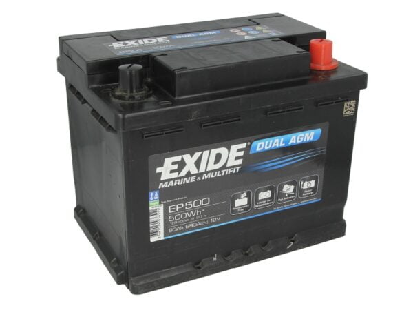 Акумулятор EXIDE Dual AGM 60Ah R+ – EP500